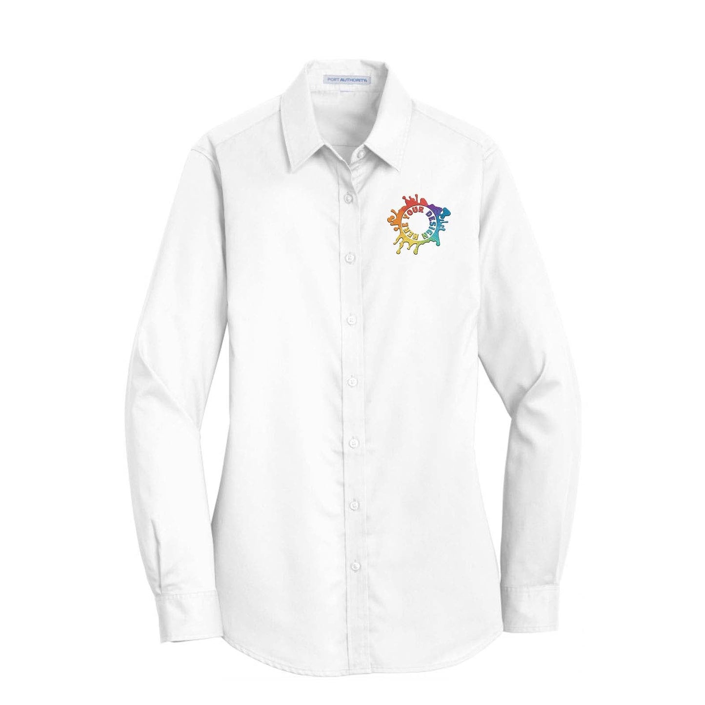 Port Authority® Ladies SuperPro™ Twill Shirt Embroidery - Mato & Hash