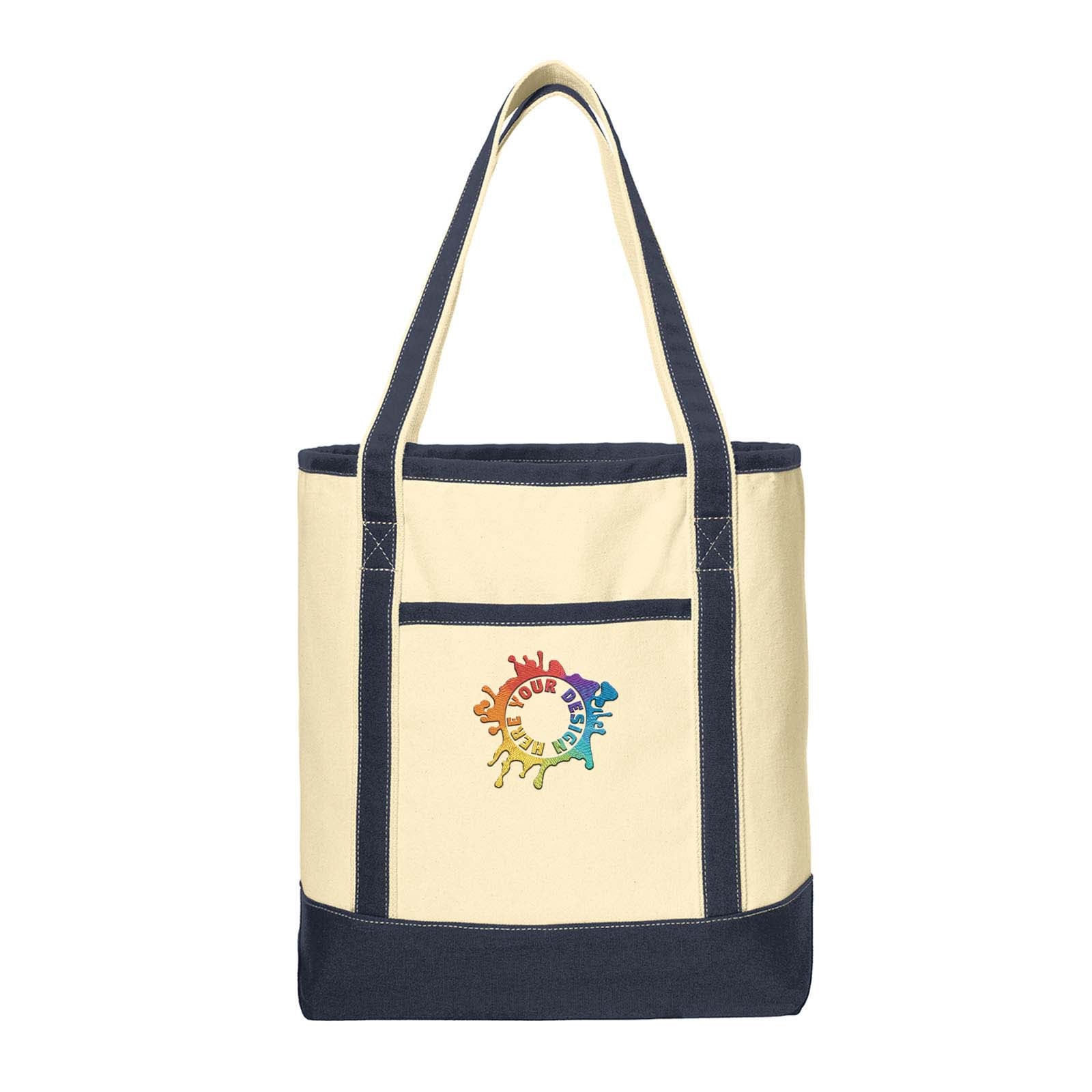 Port Authority® Large Cotton Canvas Boat Tote Embroidery - Mato & Hash