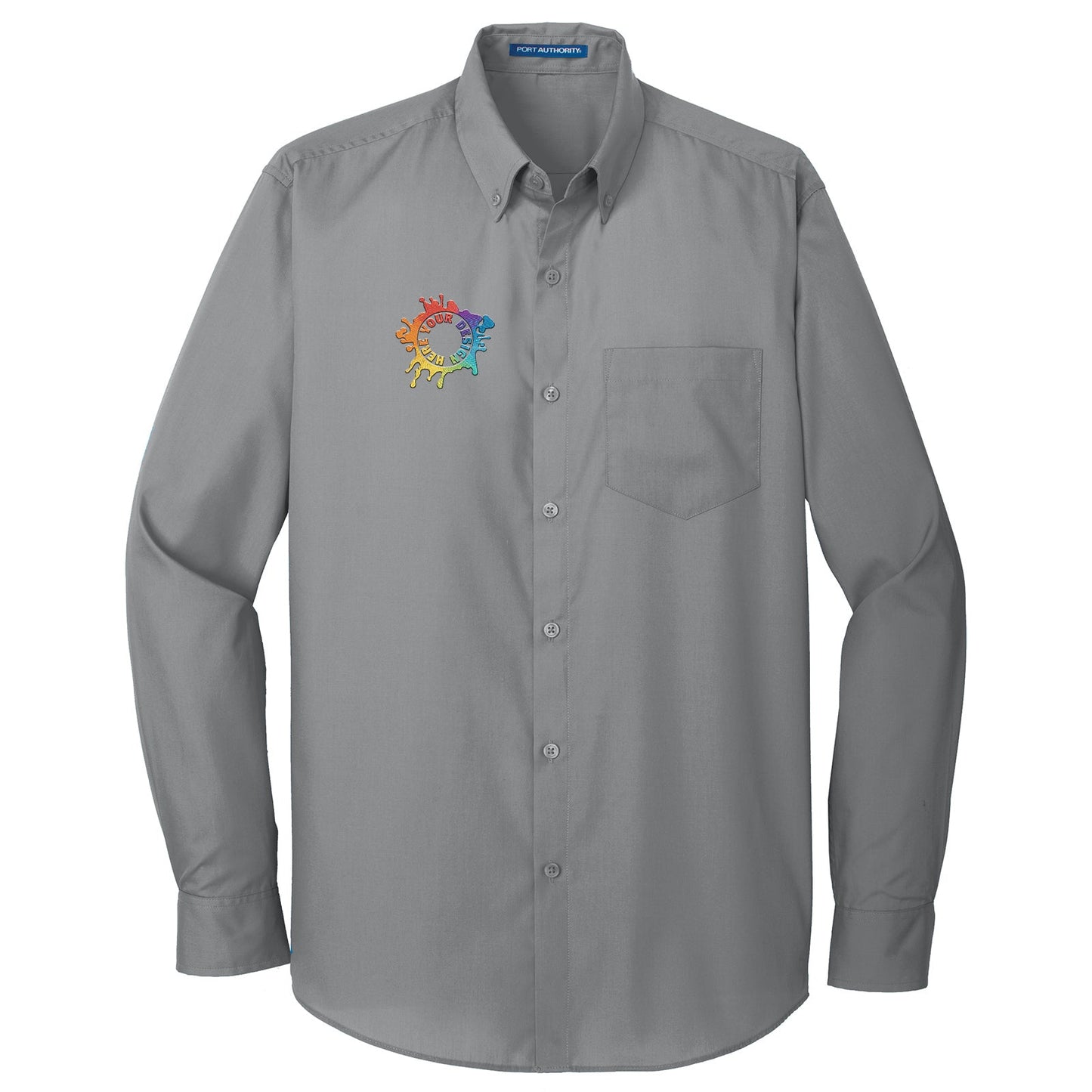 Port Authority Long Sleeve Carefree Poplin Shirt Embroidery - Mato & Hash