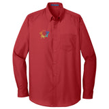 Port Authority Long Sleeve Carefree Poplin Shirt Embroidery - Mato & Hash