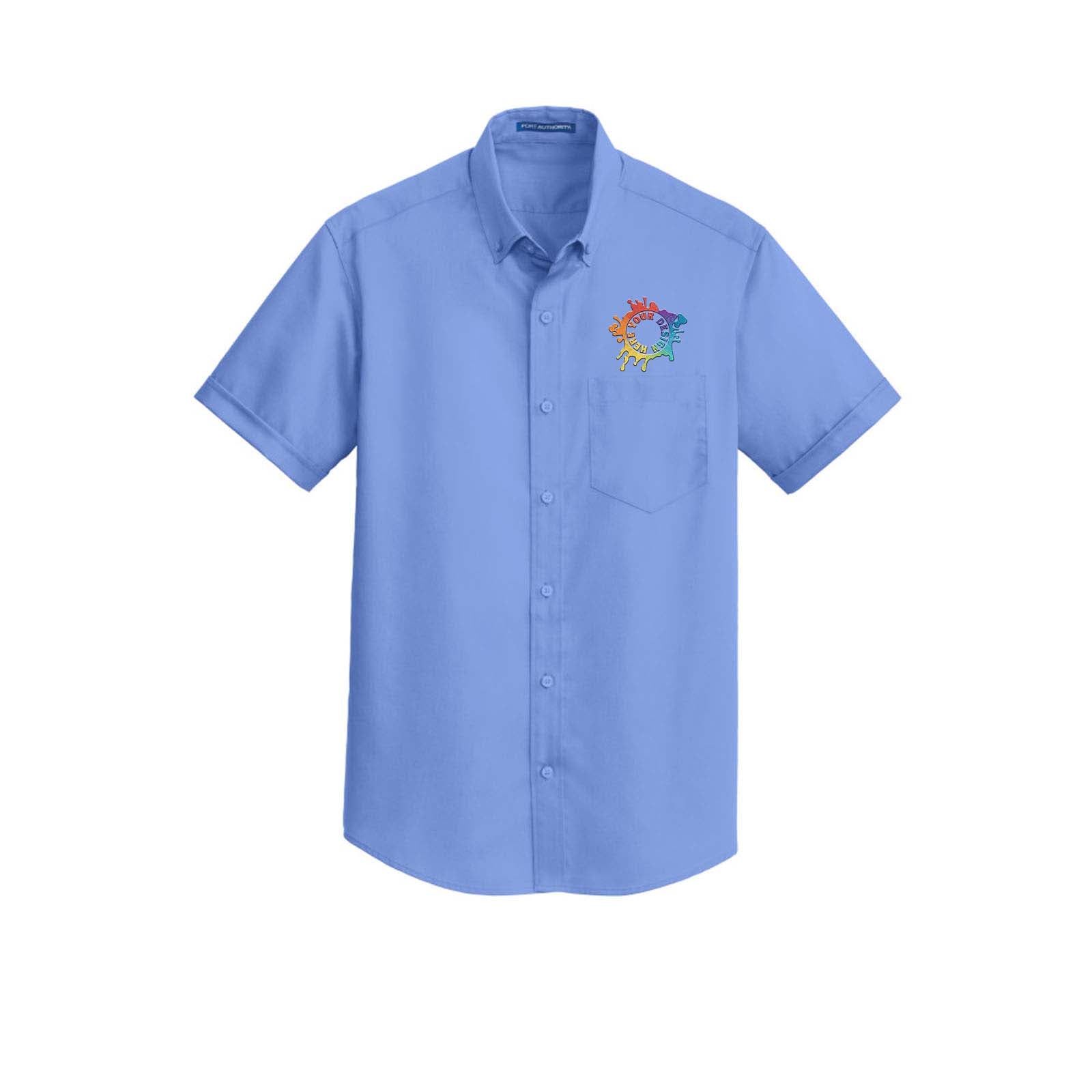 Port Authority® Short Sleeve SuperPro™ Twill Shirt Embroidery - Mato & Hash