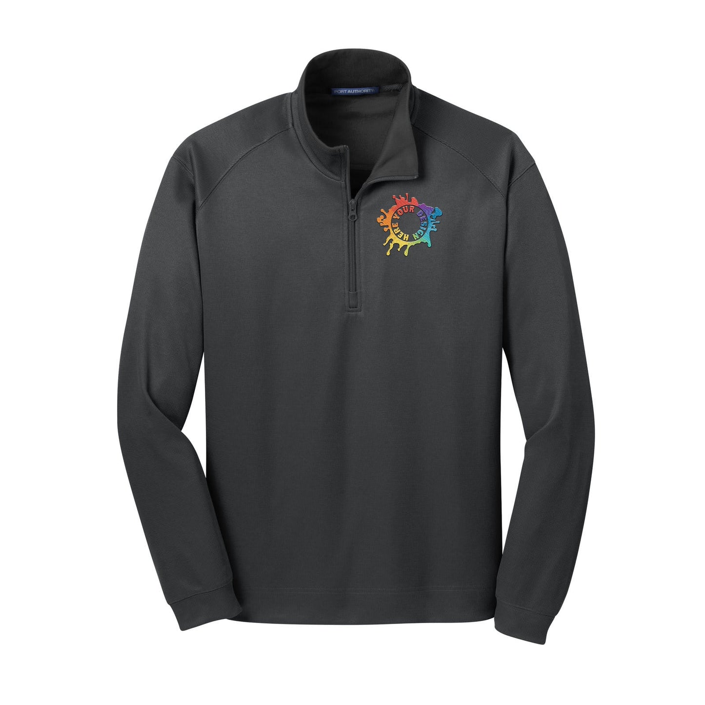Port Authority® Vertical Texture 1/4-Zip Pullover Jacket Embroidery - Mato & Hash