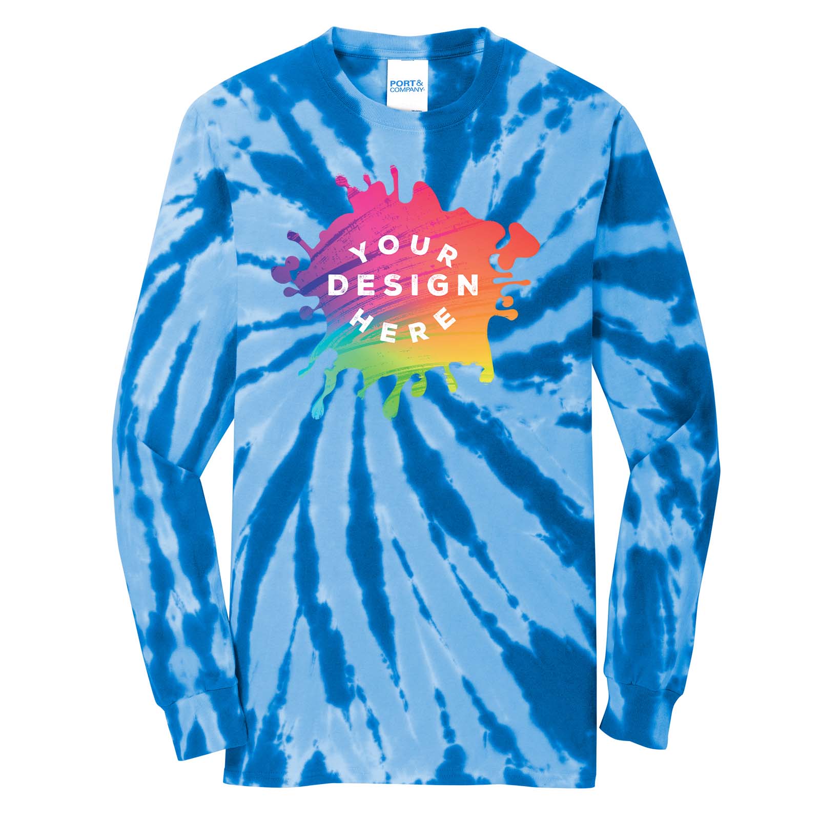 Port & Company 100% Cotton Unisex Tie-Dye Long Sleeve T-Shirt - Mato & Hash
