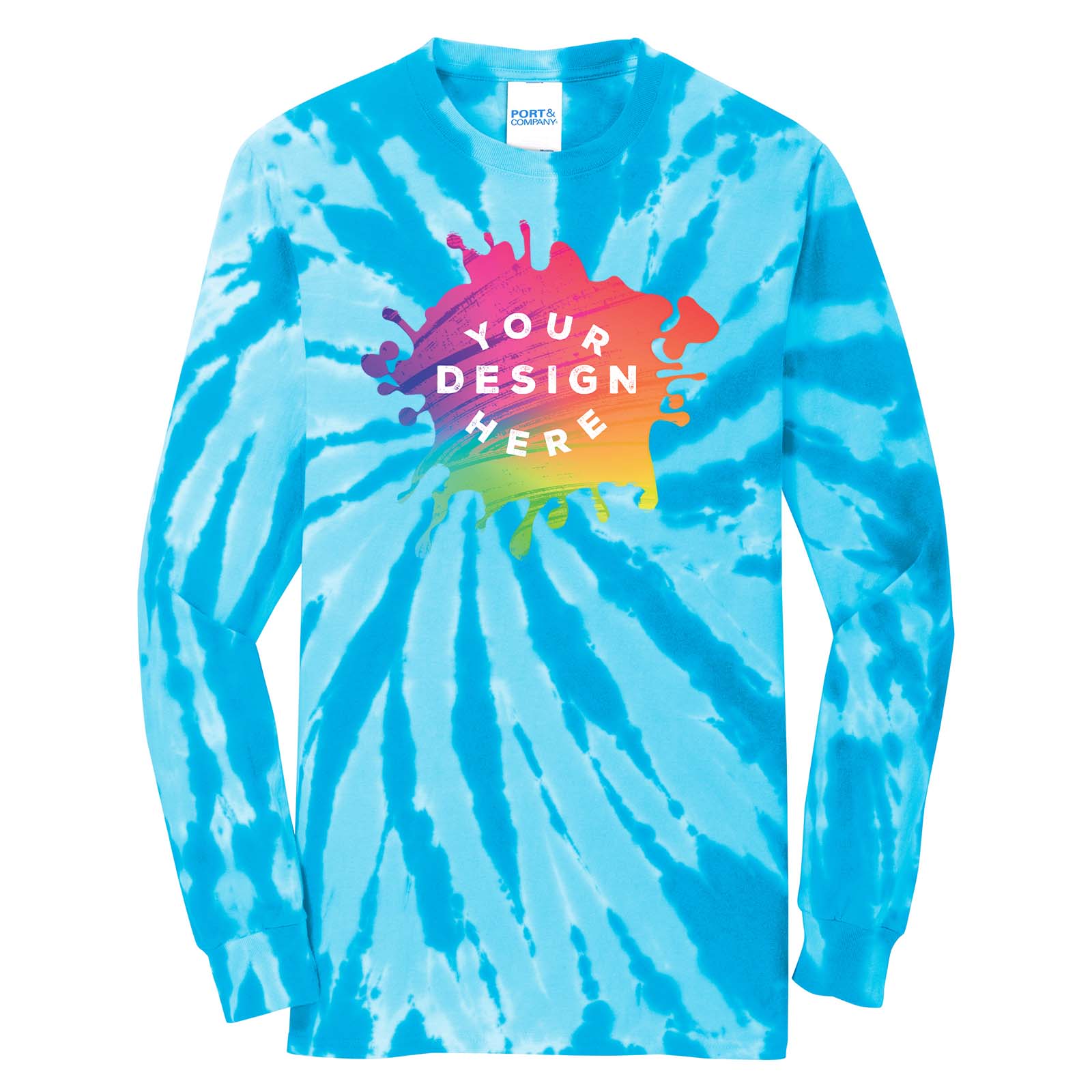 Port & Company 100% Cotton Unisex Tie-Dye Long Sleeve T-Shirt - Mato & Hash