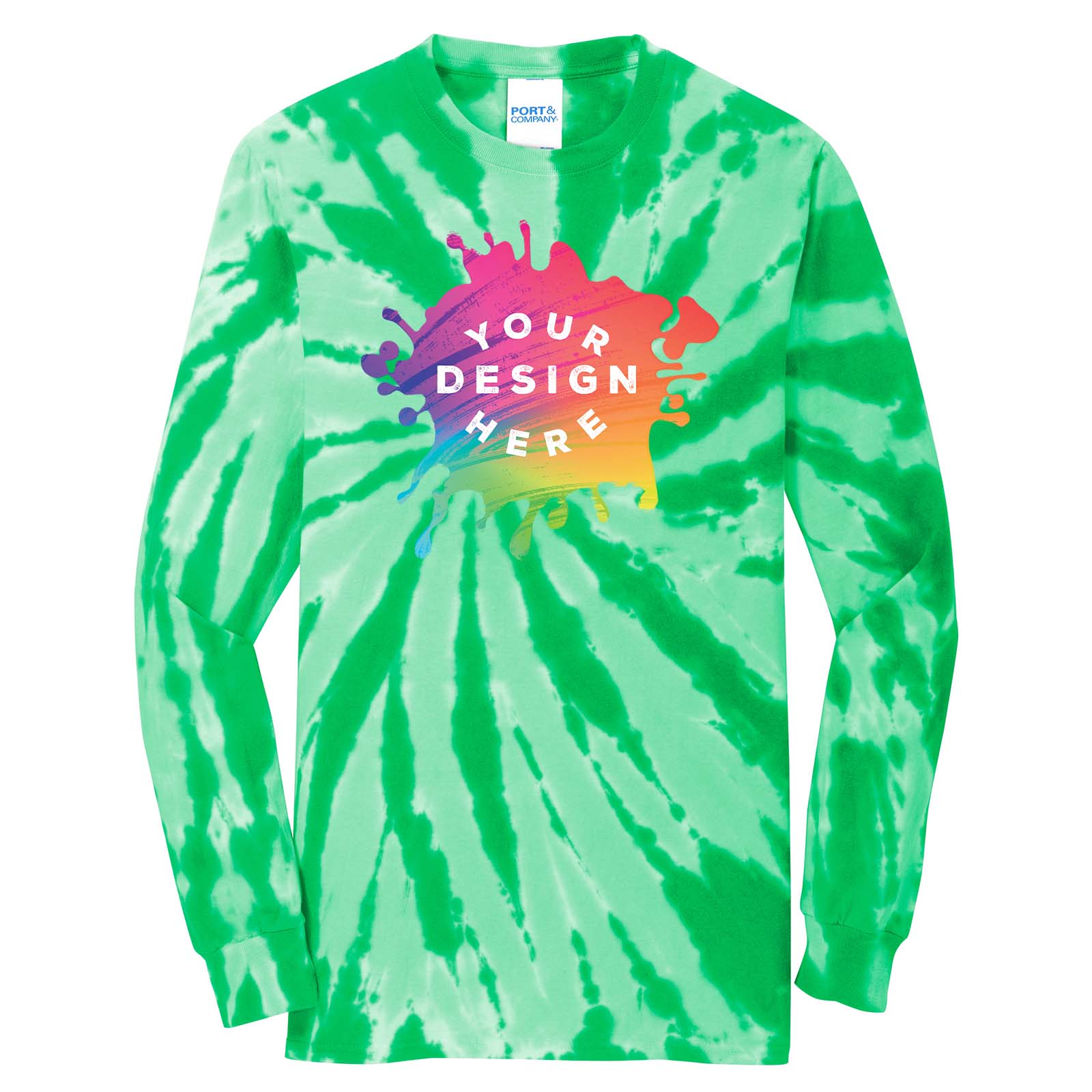 Port & Company 100% Cotton Unisex Tie-Dye Long Sleeve T-Shirt - Mato & Hash