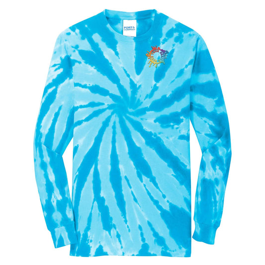 Port & Company 100% Cotton Unisex Tie-Dye Long Sleeve T-Shirt Embroidery - Mato & Hash