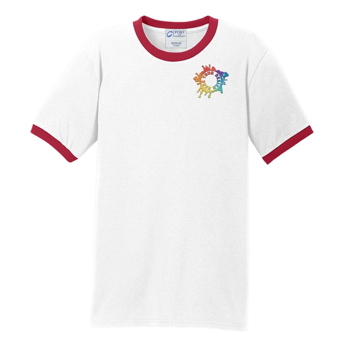 Port & Company® Core Cotton Ringer Tee Embroidery - Mato & Hash
