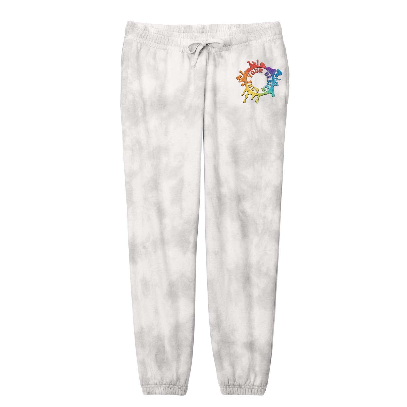 Port & Company® Ladies Beach Wash® Cloud Tie-Dye Sweatpant Embroidery - Mato & Hash