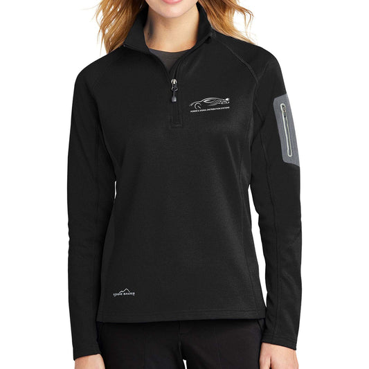 Power & Signal Eddie Bauer® Ladies 1/2-Zip Performance Fleece Embroidered - Mato & Hash