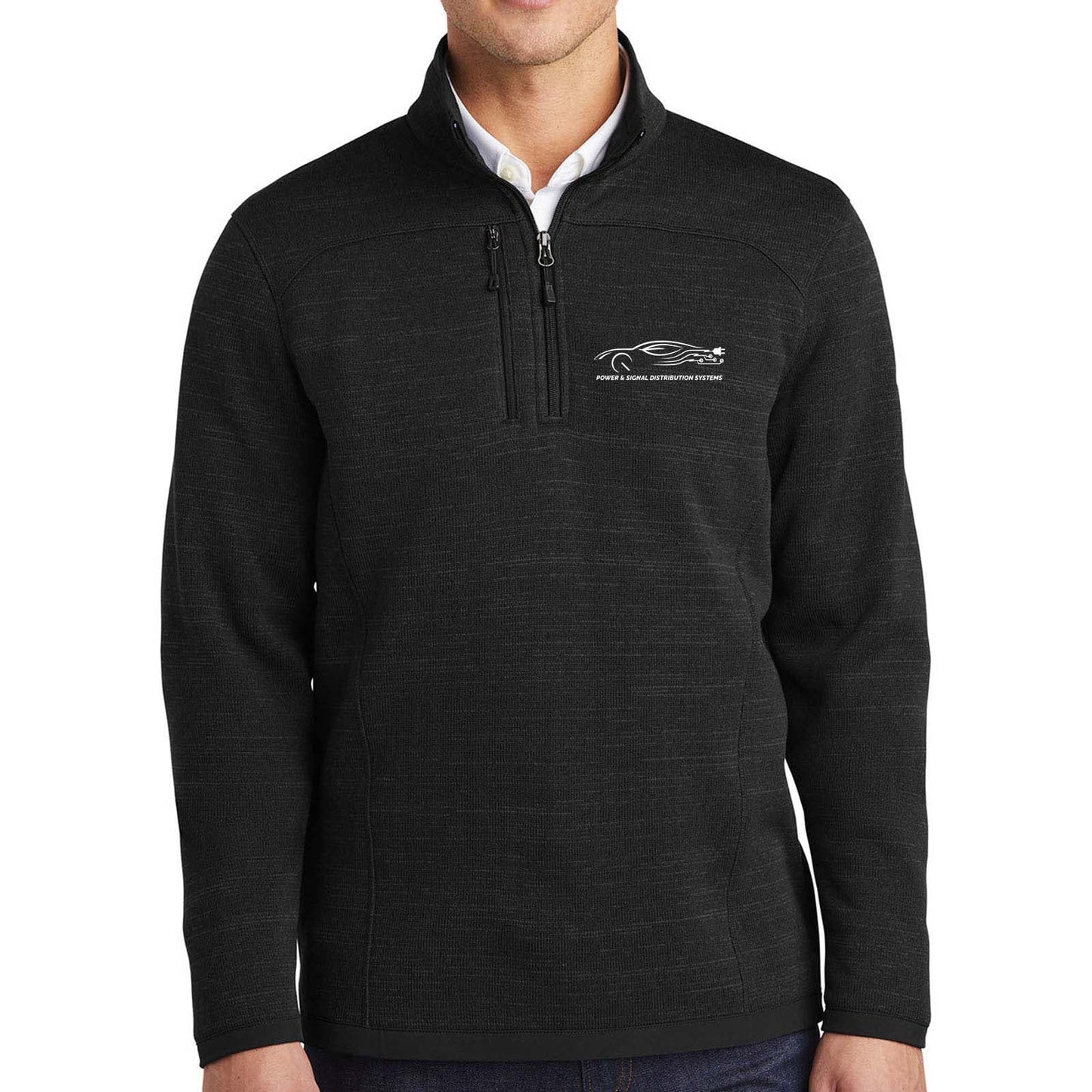Power & Signal Eddie Bauer ® Sweater Fleece 1/4-Zip Embroidered - Mato & Hash