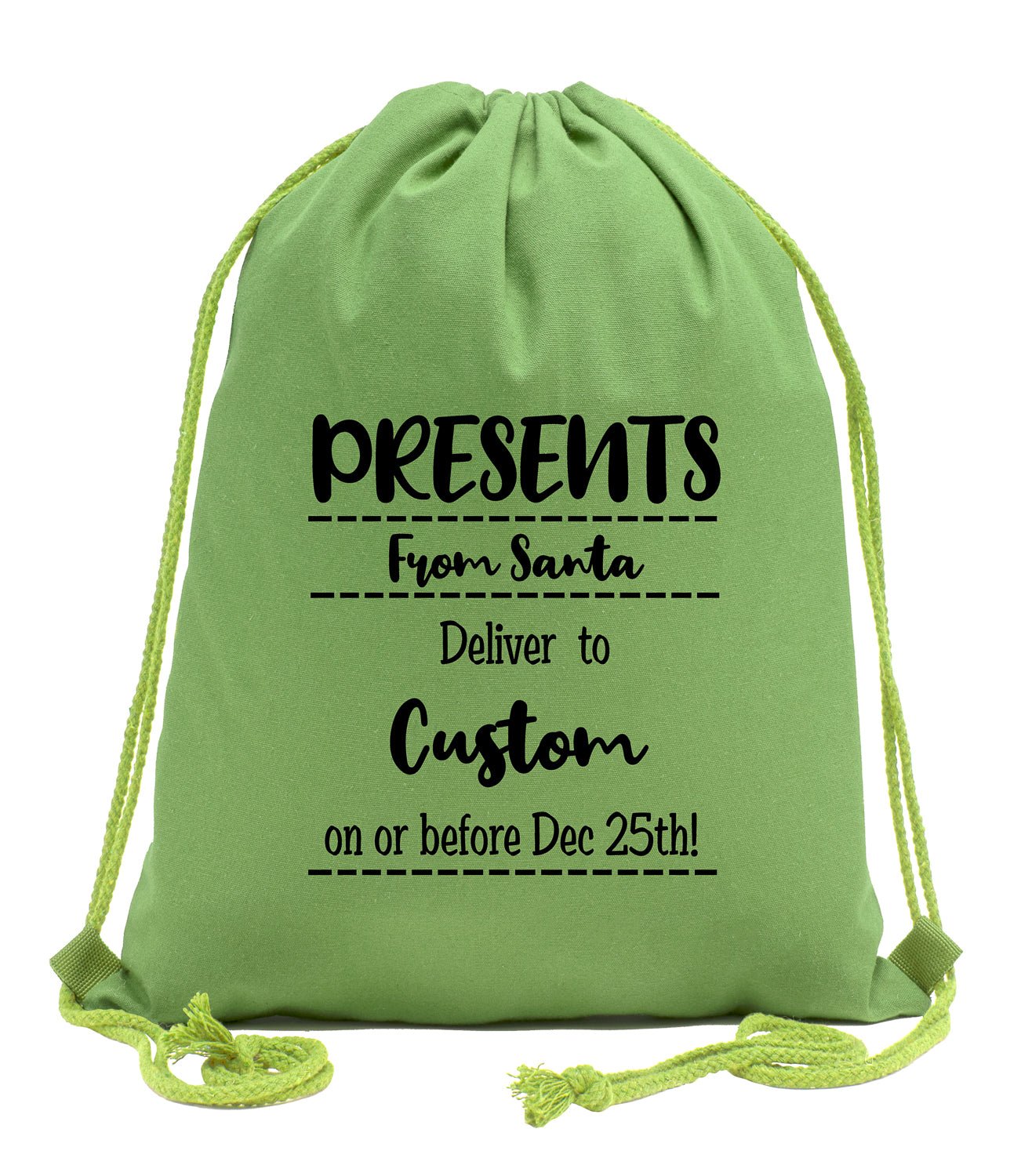 Presents From Santa Deliver To Custom Cotton Drawstring Bag - Mato & Hash