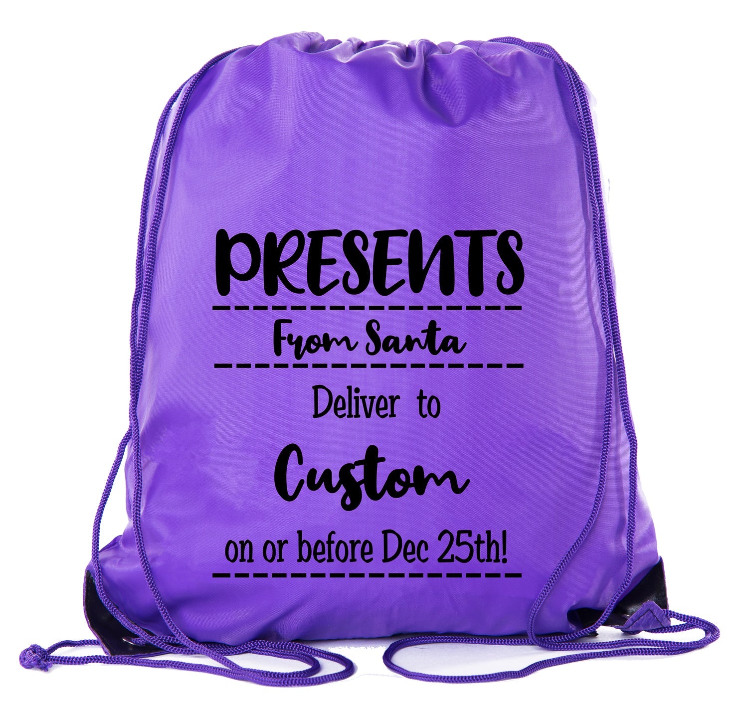 Presents From Santa Deliver To Custom Polyester Drawstring Bag - Mato & Hash