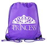 Princess & Tiara Polyester Drawstring Bag