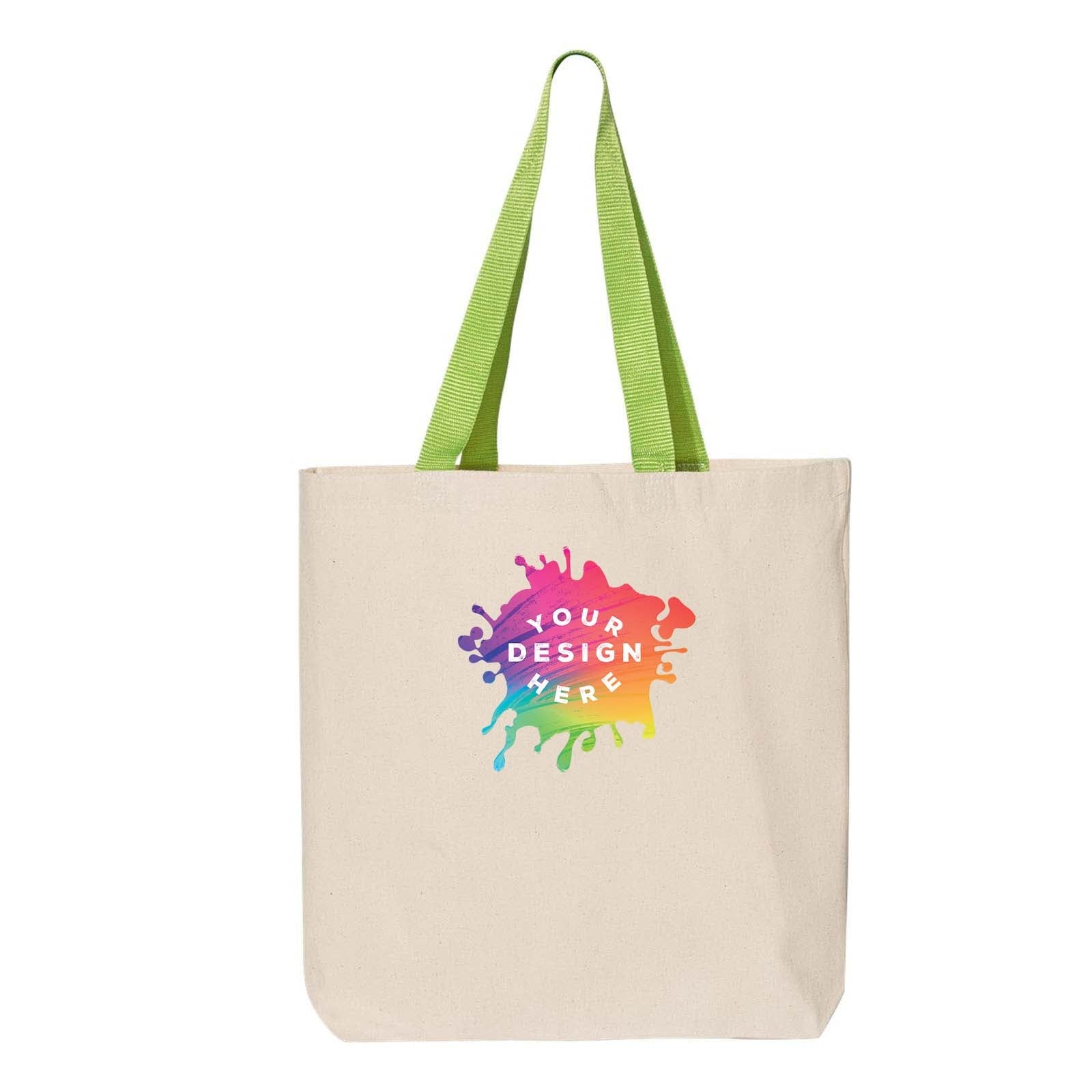 Q-Tees 11L Canvas Tote with Contrast-Color Handles - Mato & Hash