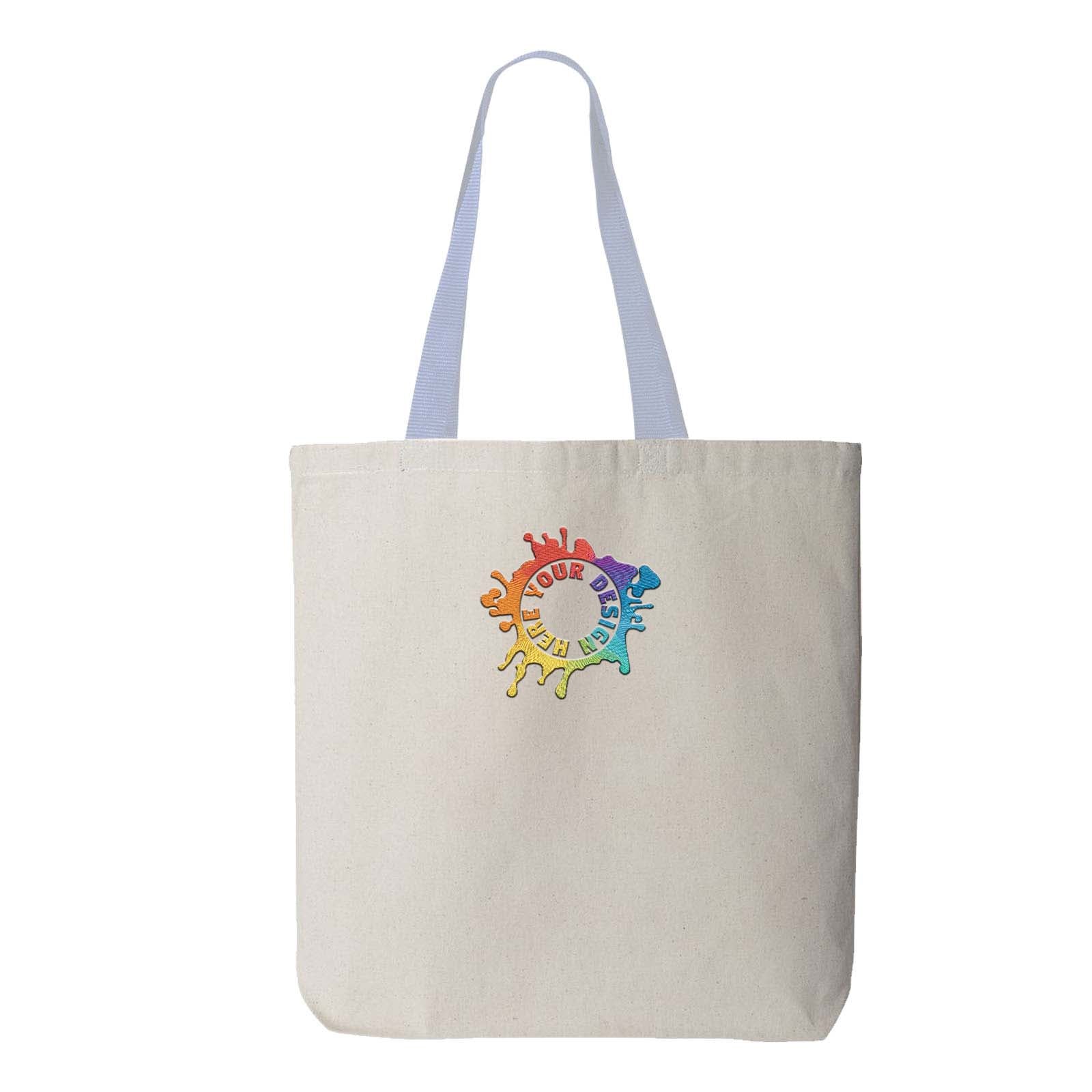 Q-Tees 11L Canvas Tote with Contrast-Color Handles Embroidery - Mato & Hash