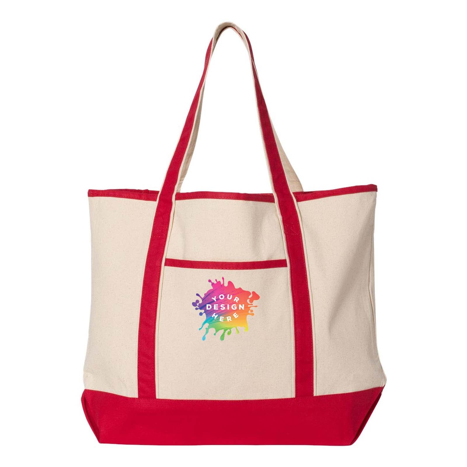 Q-Tees 34.6L Large Canvas Deluxe Tote - Mato & Hash