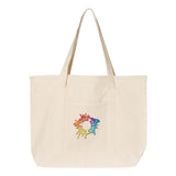 Q-Tees 34.6L Large Canvas Deluxe Tote Embroidery - Mato & Hash
