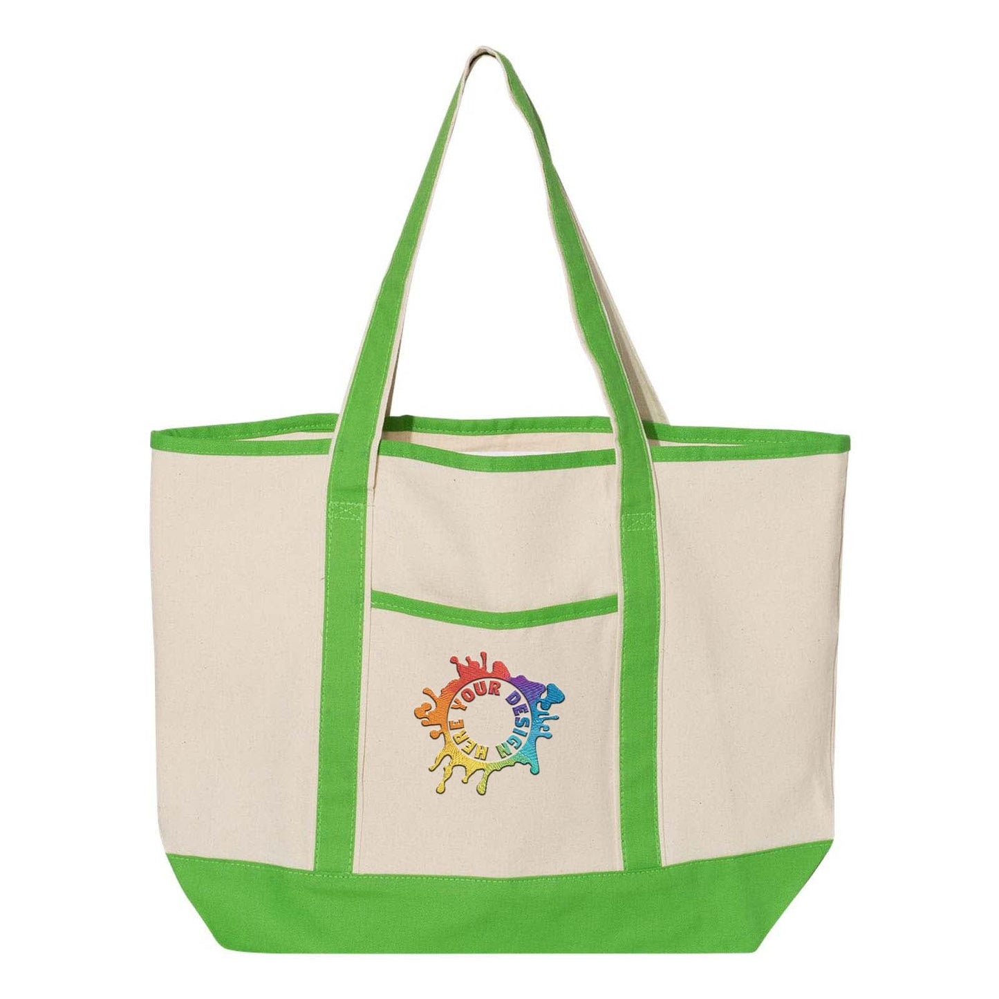 Q-Tees 34.6L Large Canvas Deluxe Tote Embroidery - Mato & Hash