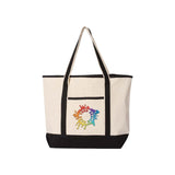 Q-Tees 34.6L Large Canvas Deluxe Tote Embroidery