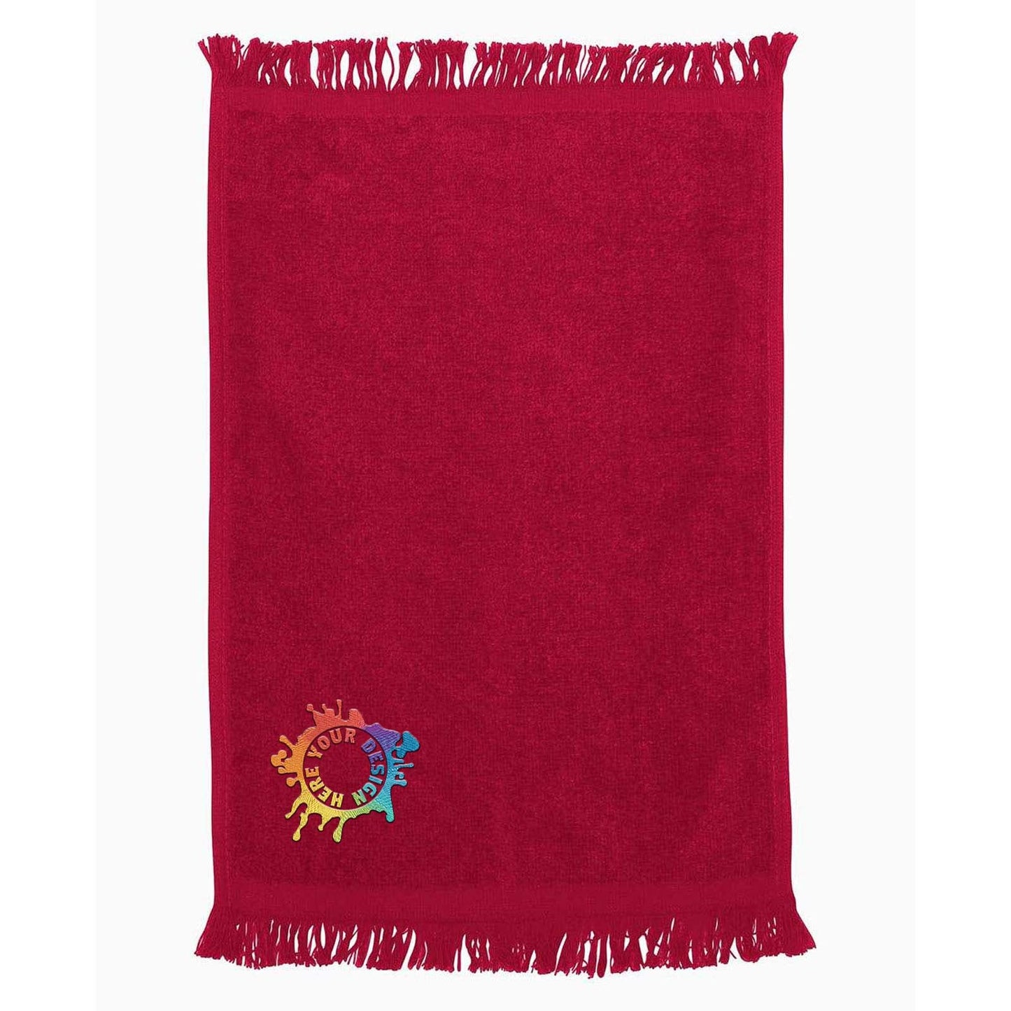 Q-Tees - Fringed Fingertip Towel Embroidery - Mato & Hash