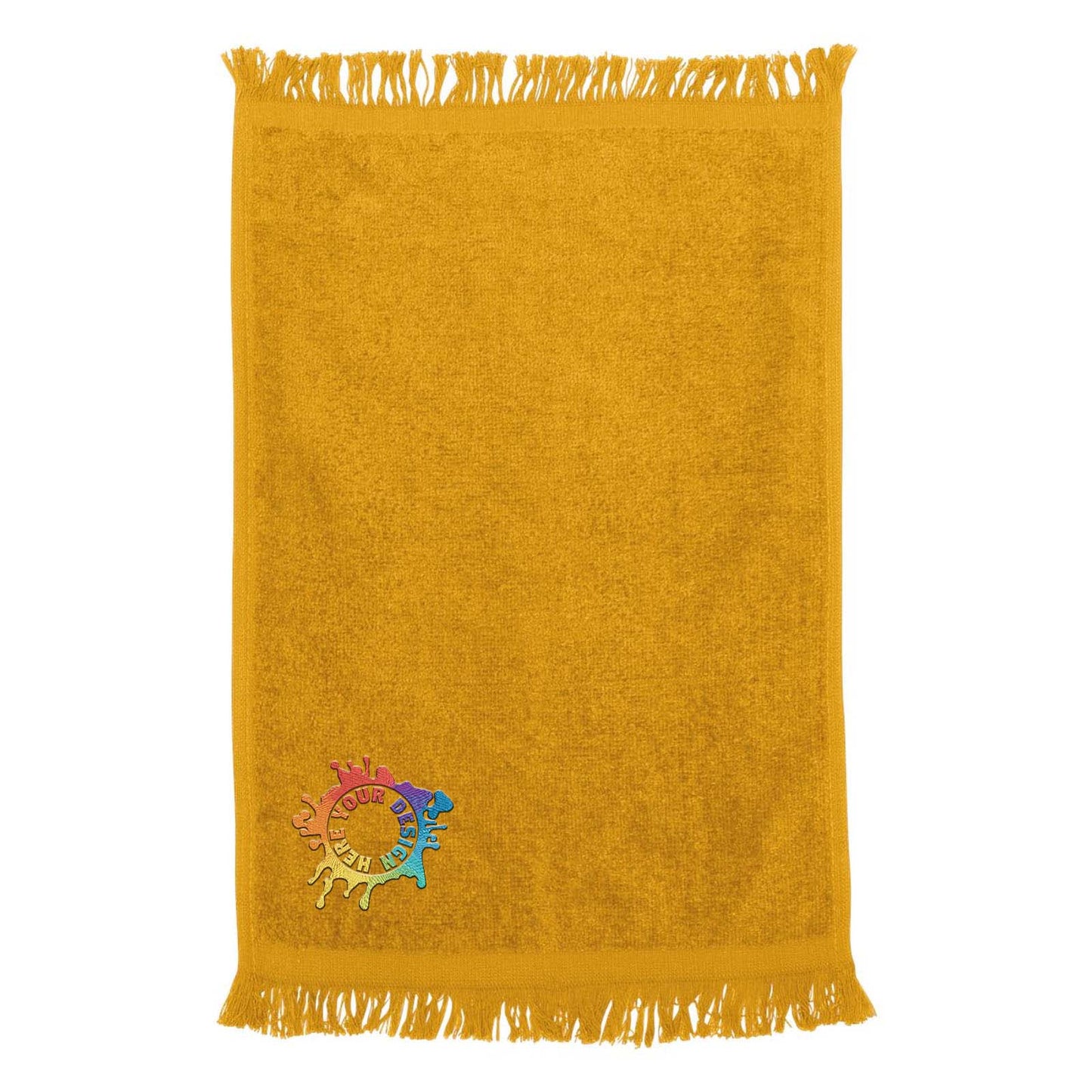 Q-Tees - Fringed Fingertip Towel Embroidery - Mato & Hash