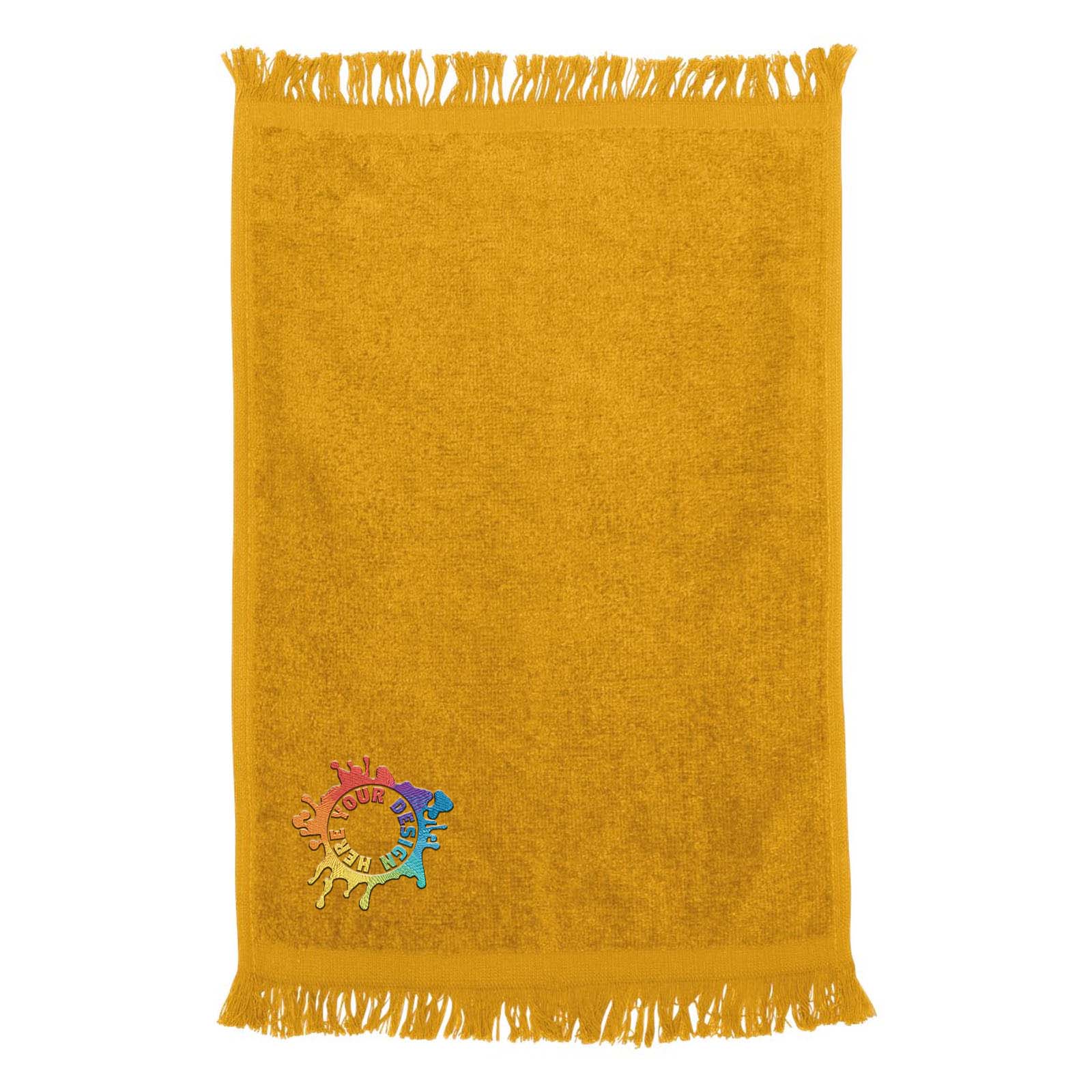 Q-Tees - Fringed Fingertip Towel Embroidery - Mato & Hash