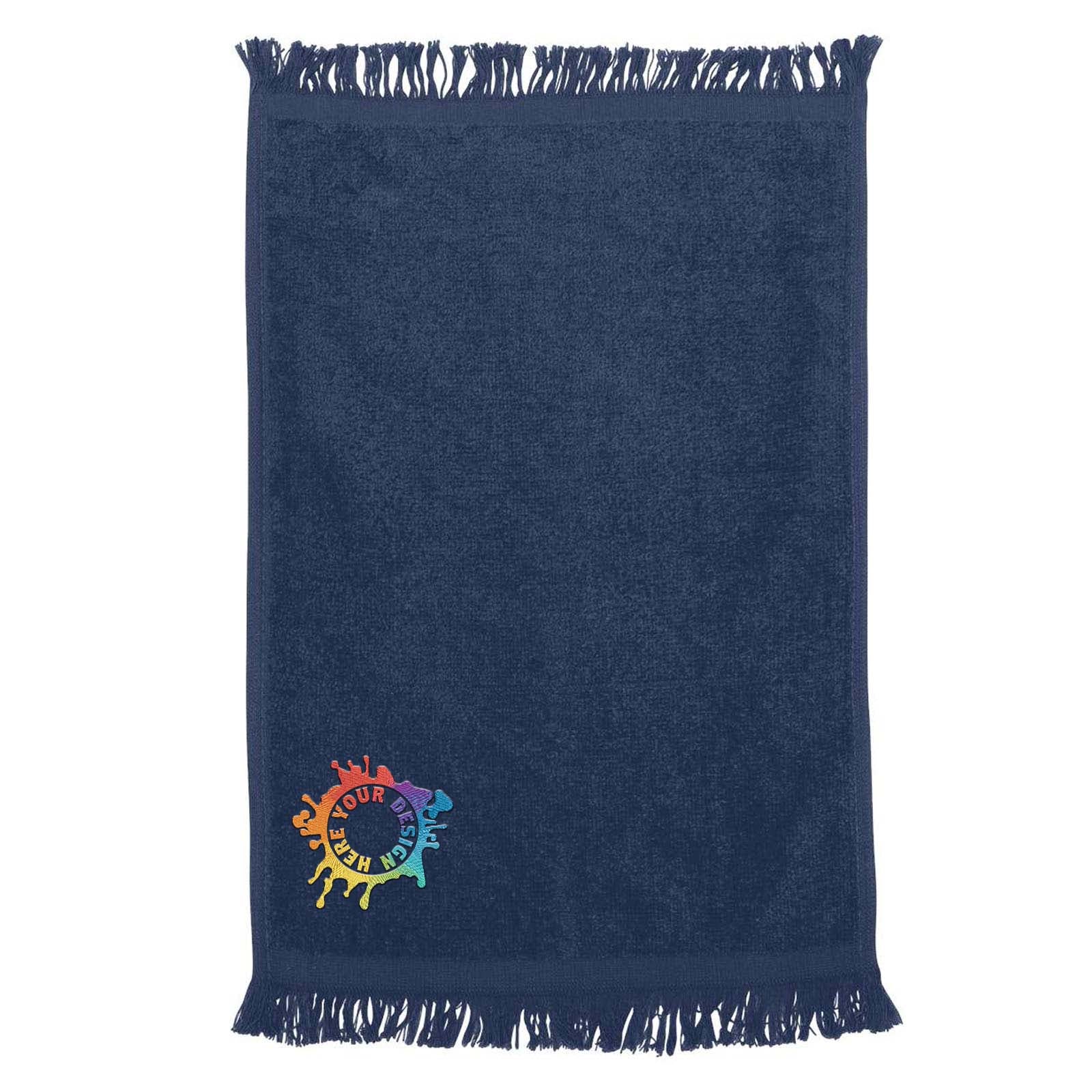 Q-Tees - Fringed Fingertip Towel Embroidery - Mato & Hash