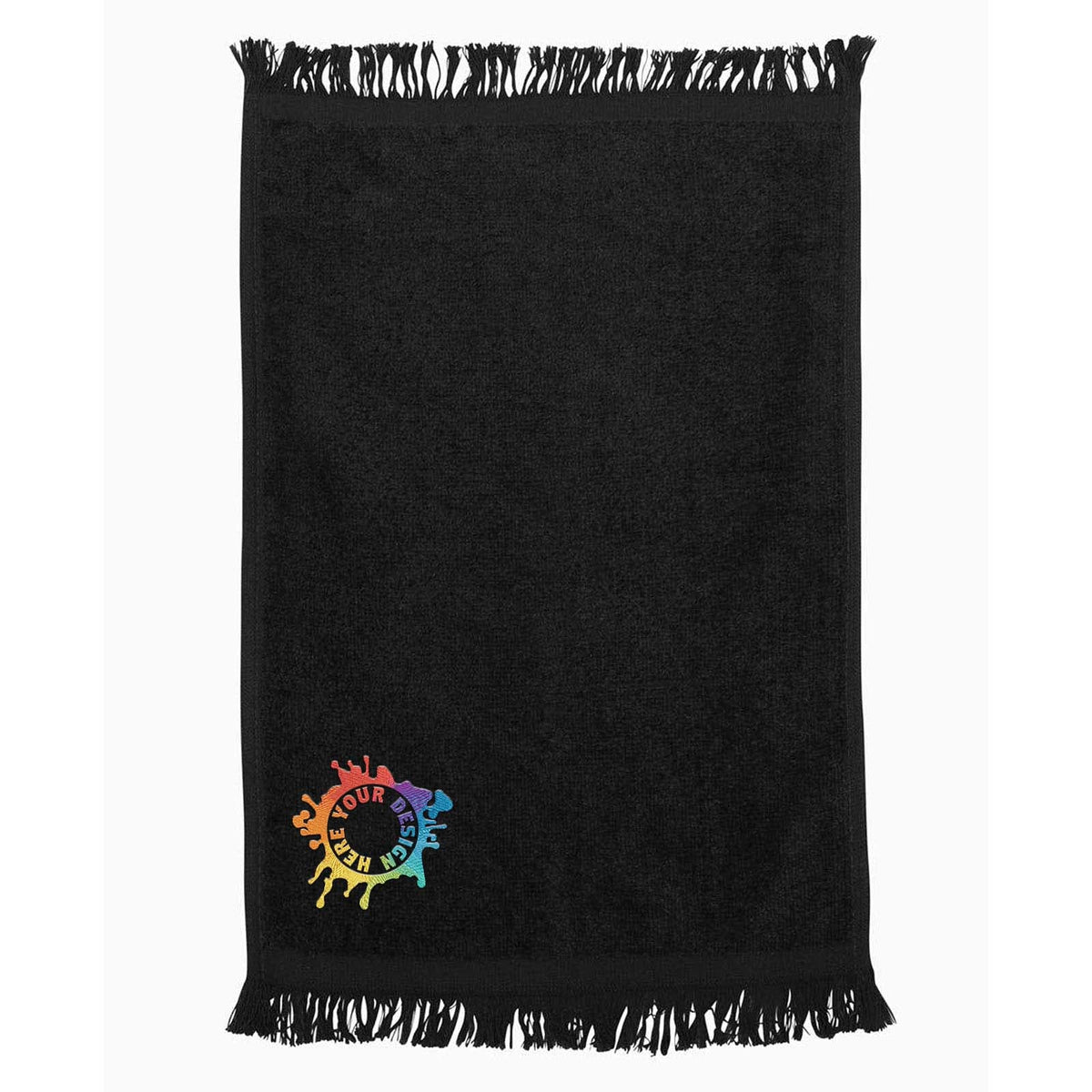 Q-Tees - Fringed Fingertip Towel Embroidery - Mato & Hash