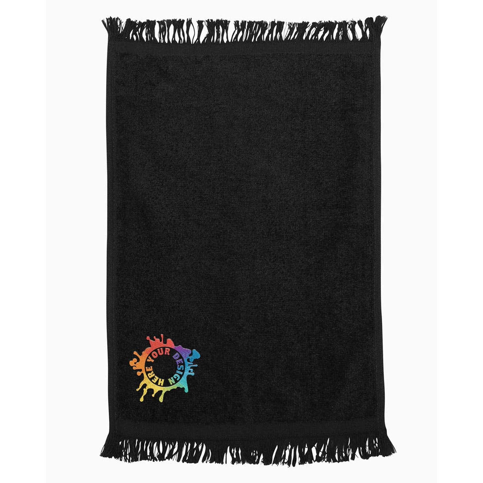 Q-Tees - Fringed Fingertip Towel Embroidery - Mato & Hash