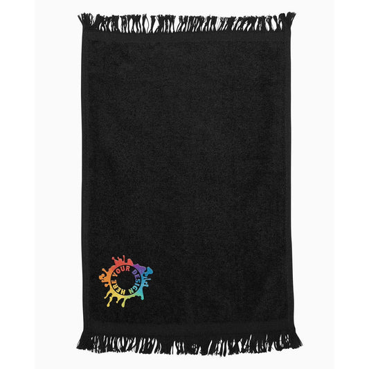 Q-Tees - Fringed Fingertip Towel Embroidery - Mato & Hash