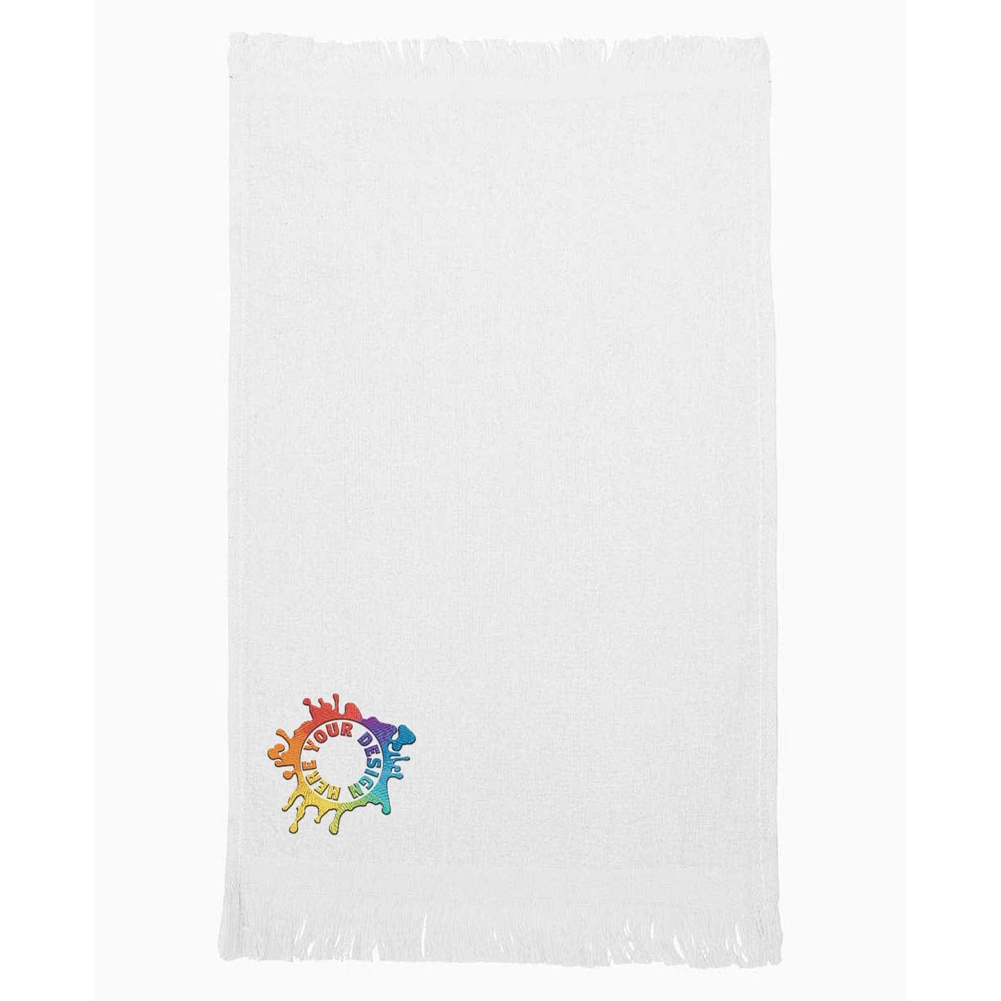 Q-Tees - Fringed Fingertip Towel Embroidery - Mato & Hash