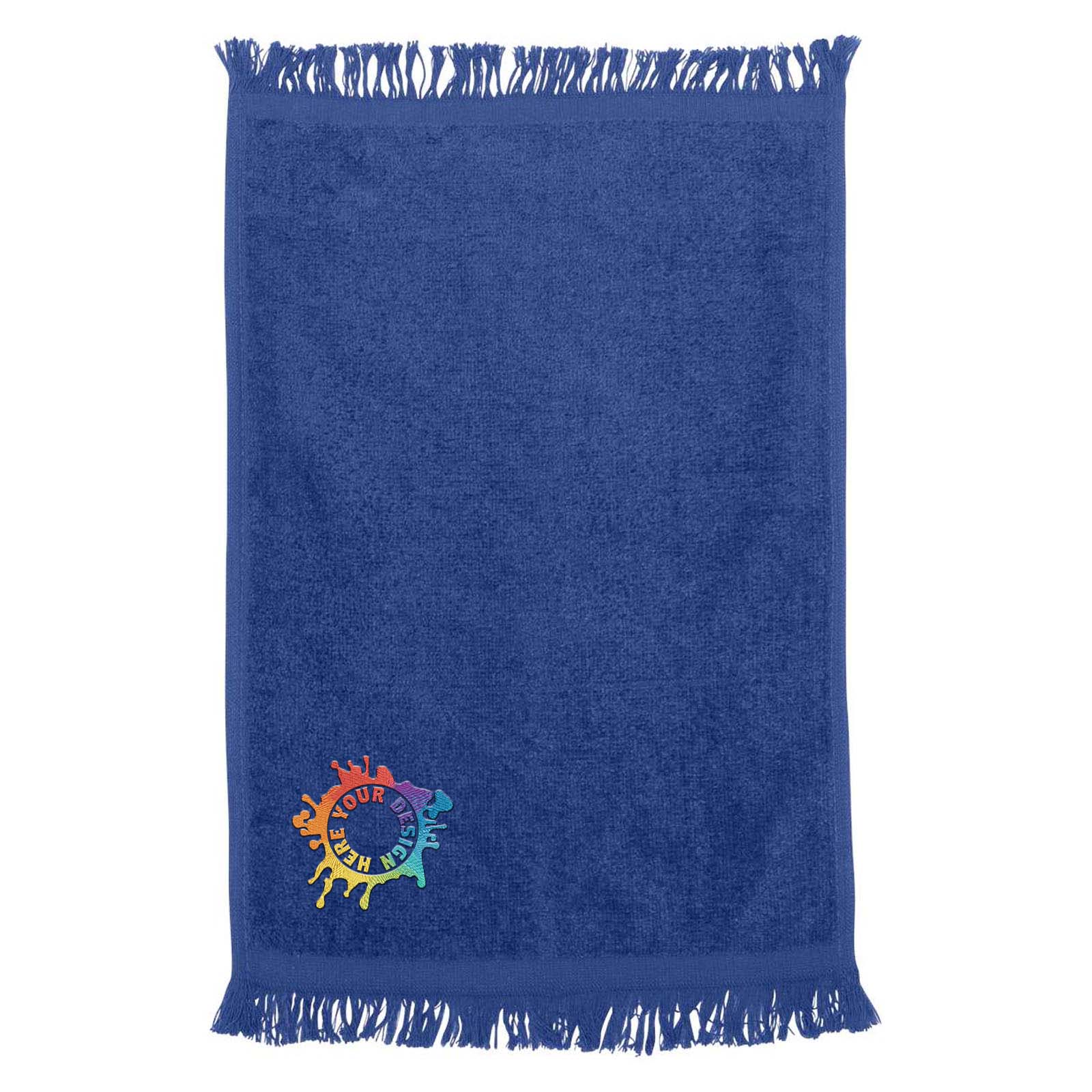 Q-Tees - Fringed Fingertip Towel Embroidery - Mato & Hash