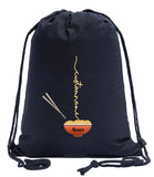 Ramen Bowl & Chopsticks Custom Name Cotton Drawstring Bag