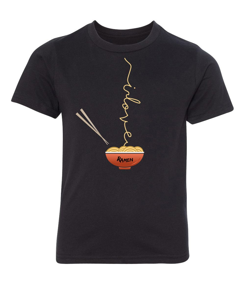 Ramen Bowl & Chopsticks Custom Name Kids Shirts - Mato & Hash