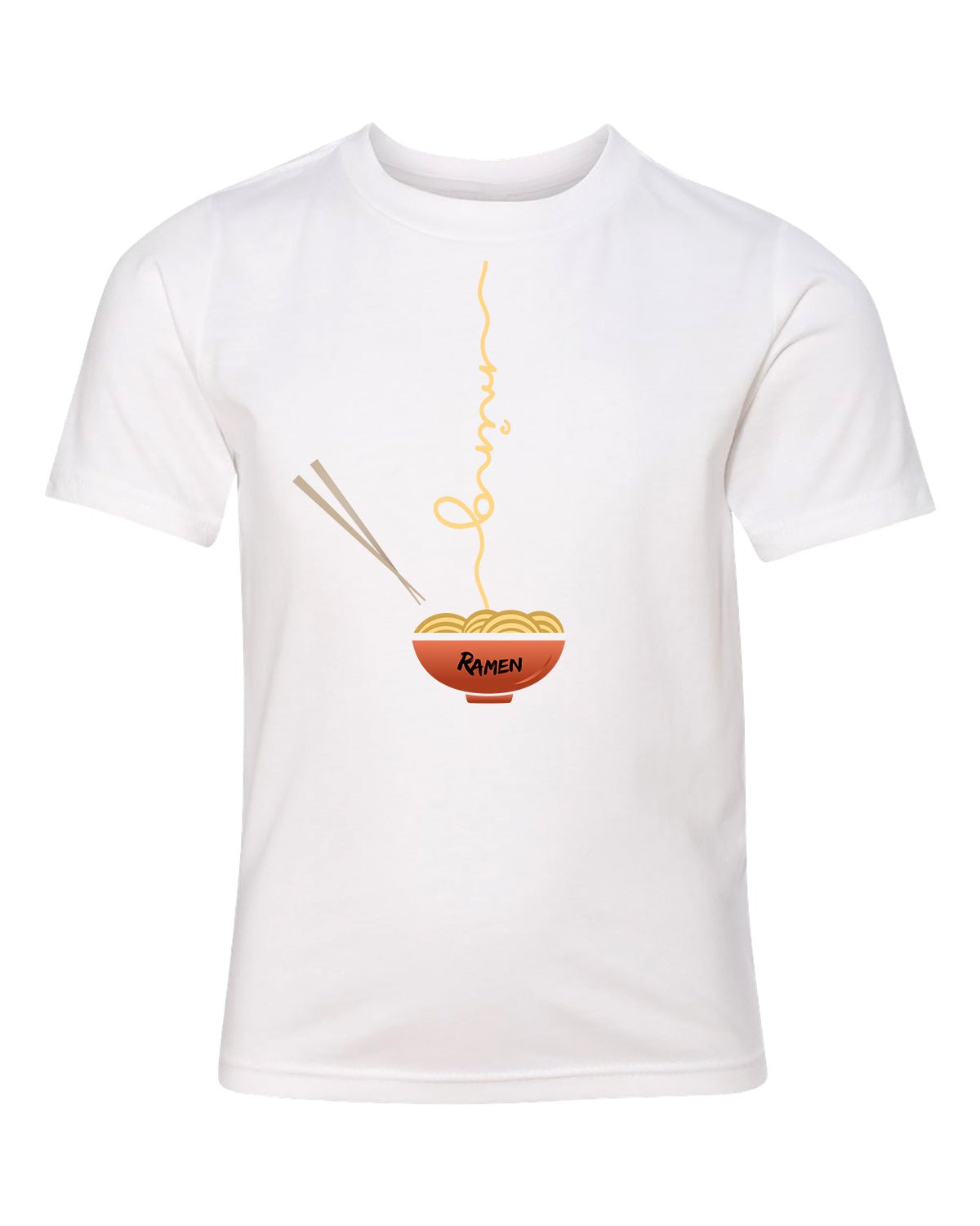 Ramen Bowl & Chopsticks Custom Name Kids Shirts - Mato & Hash