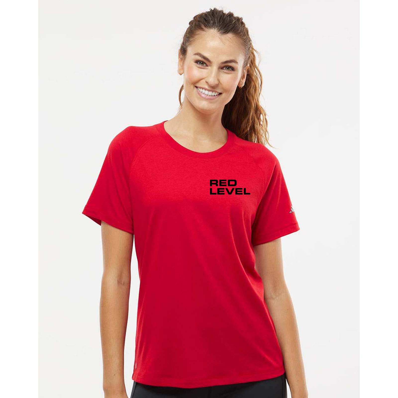 Red Level Adidas - Women's Blended T-Shirt Embroidery - Mato & Hash