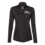 Red Level Adidas - Women's Lightweight Melange Quarter-Zip Pullover Embroidery