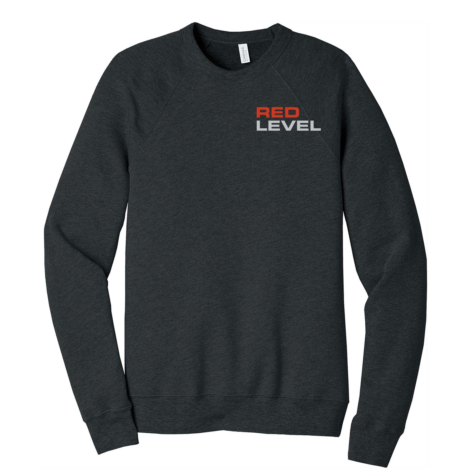 Red Level Bella + Canvas Unisex Cotton/Polyester Fleece Raglan Crewneck Sweatshirt Embroidery - Mato & Hash