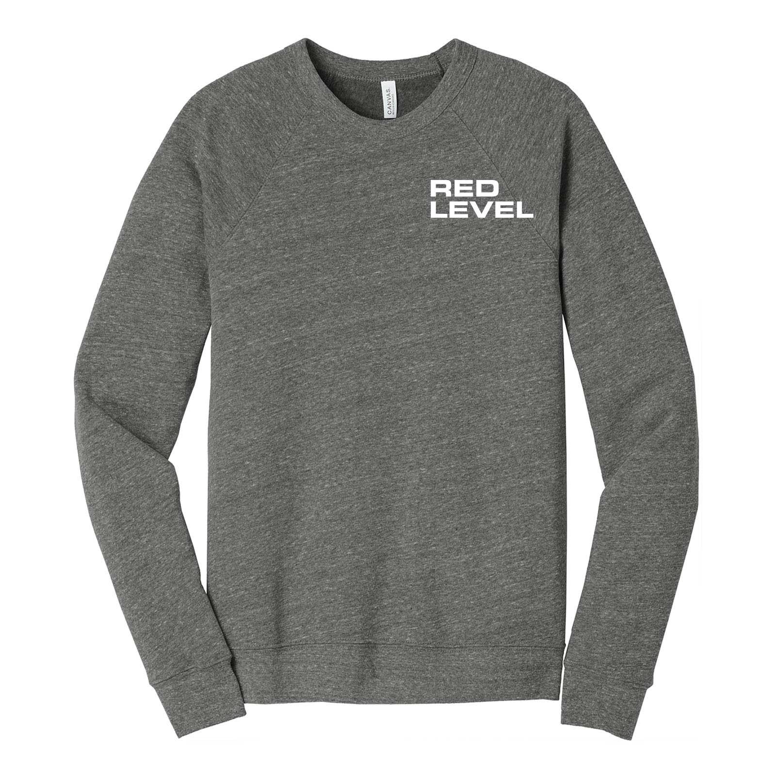 Red Level Bella + Canvas Unisex Cotton/Polyester Fleece Raglan Crewneck Sweatshirt Embroidery - Mato & Hash