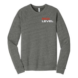 Red Level Bella + Canvas Unisex Cotton/Polyester Fleece Raglan Crewneck Sweatshirt Embroidery - Mato & Hash