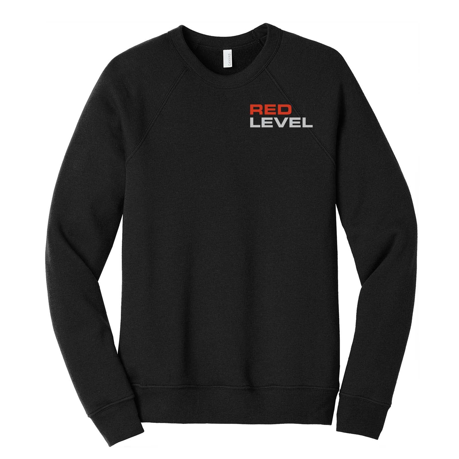 Red Level Bella + Canvas Unisex Cotton/Polyester Fleece Raglan Crewneck Sweatshirt Embroidery - Mato & Hash