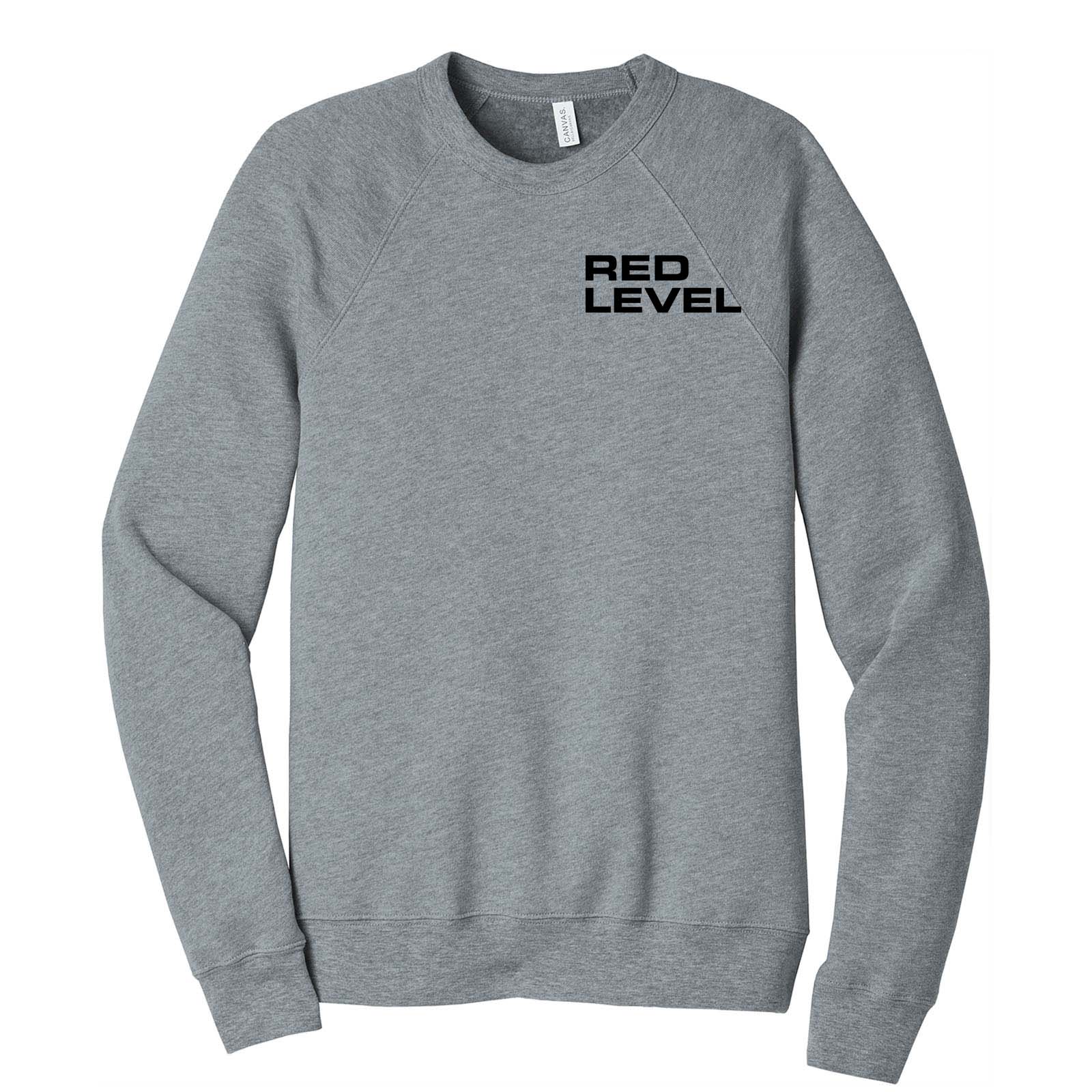 Red Level Bella + Canvas Unisex Cotton/Polyester Fleece Raglan Crewneck Sweatshirt Embroidery - Mato & Hash