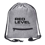 Red Level Drawstring Bag w/ Zipper Pocket Printed - Mato & Hash