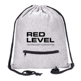 Red Level Drawstring Bag w/ Zipper Pocket Printed - Mato & Hash