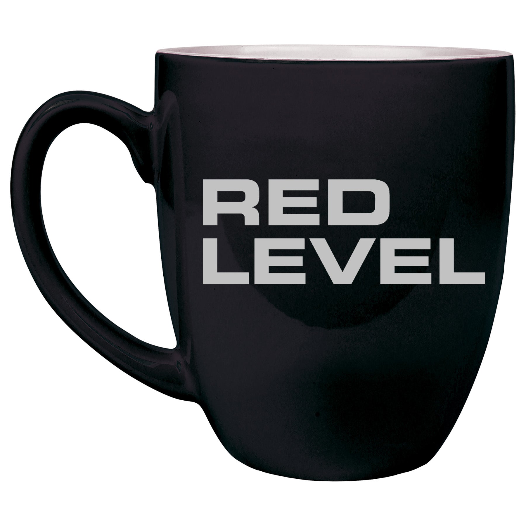 Red Level Lasered 16 oz. Ceramic Bistro Mug - Mato & Hash