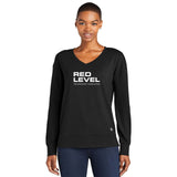 Red Level OGIO® Ladies Luuma Flex Long Sleeve V-Neck Printed - Mato & Hash