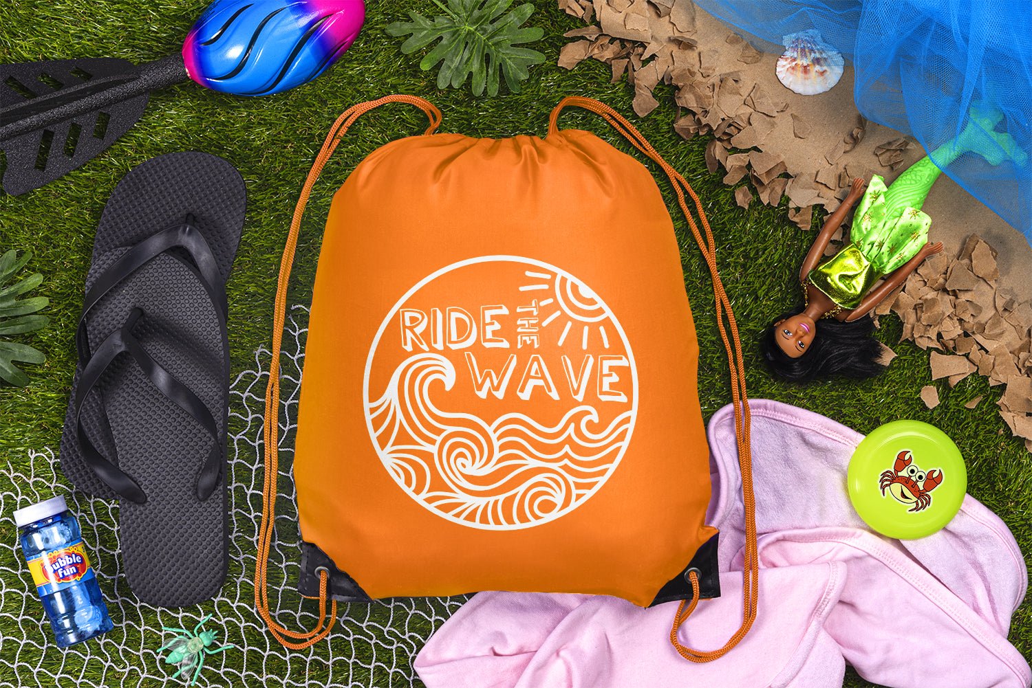 Ride the Wave Polyester Drawstring Bag - Mato & Hash