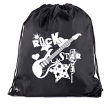 Rock Star Guitar & Microphone Polyester Drawstring Bag