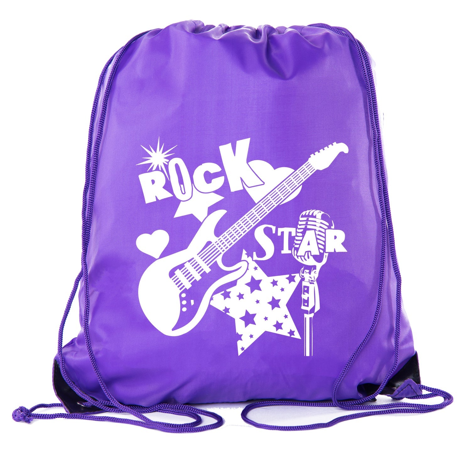 Rock Star Guitar & Microphone Polyester Drawstring Bag - Mato & Hash
