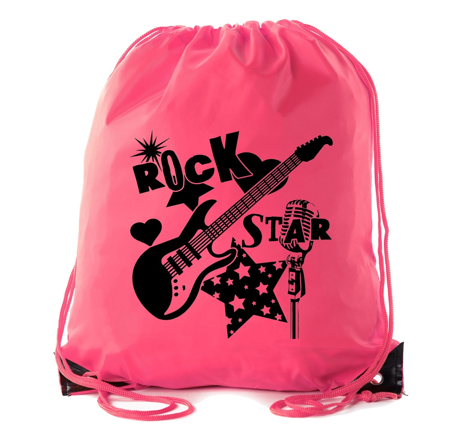 Rock Star Guitar & Microphone Polyester Drawstring Bag - Mato & Hash